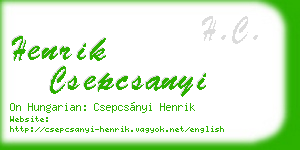 henrik csepcsanyi business card